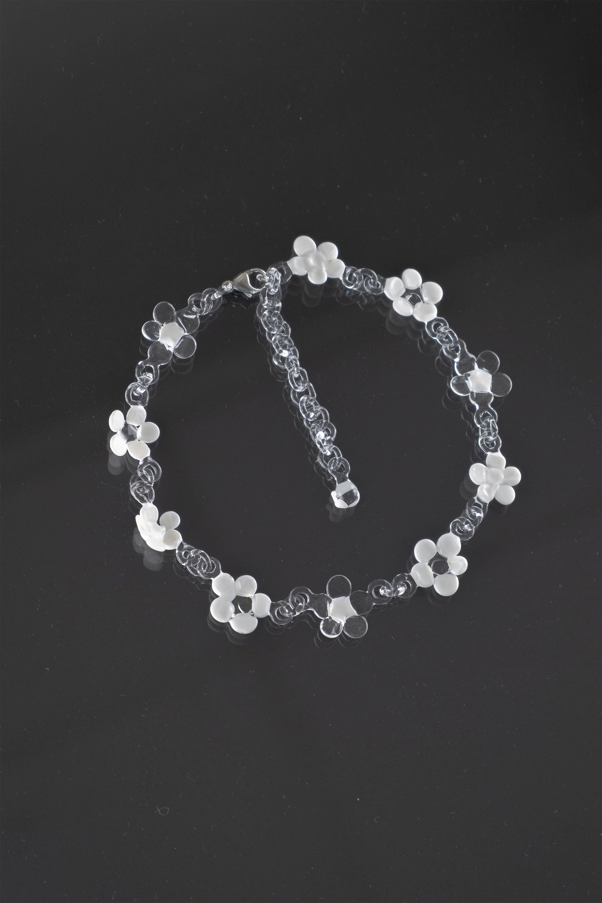 Flowers Necklace - White