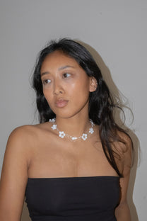 Flowers Necklace - White
