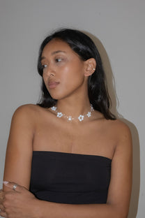 Flowers Necklace - White